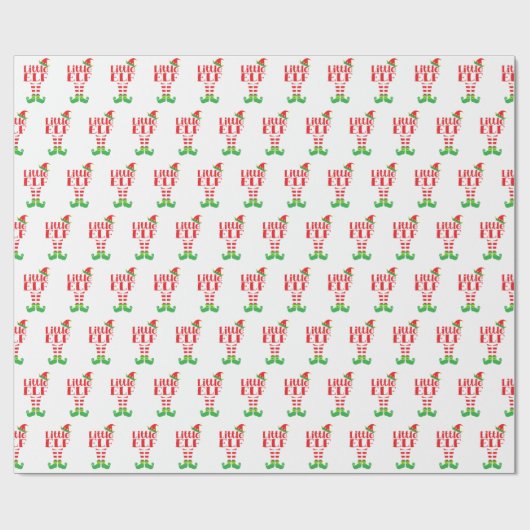Little Elf Weihnachtsgeschenk Wrapping Paper Geschenkpapier (Flach)