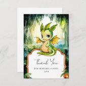 Little Enchanted Dragon Baby Shower Dankeskarte (Vorne/Hinten)