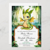 Little Enchanted Dragon Baby Shower Einladung (Vorne/Hinten)