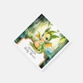 Little Enchanted Dragon Baby Shower Serviette (Ecke)