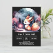 Little Enchanted Fox Geburtstag Einladung (Stehend Vorderseite)