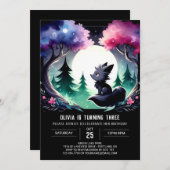 Little Enchanted Wolf Birthday Einladung (Vorne/Hinten)