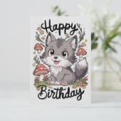 Little Enchanted Wolf Digital Geburtstag Karte (Stehend Vorderseite)