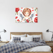 Little Engel Stretched Canvas Print Leinwanddruck (Insitu (Schlafzimmer))
