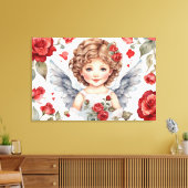 Little Engel Stretched Canvas Print Leinwanddruck (Insitu (Wohnzimmer))
