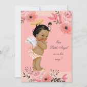 Little Ethnic Angel Watercolor Blume Kinderdusche Einladung (Vorderseite)