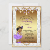 Little etnic Princess, Baby Shower Invasion, Gold Einladung (Vorderseite)