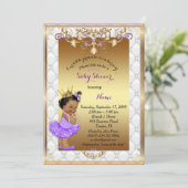 Little etnic Princess, Baby Shower Invasion, Gold Einladung (Stehend Vorderseite)