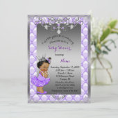Little etnic Princess, Baby Shower Invite, silber Einladung (Stehend Vorderseite)