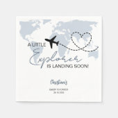 Little Explorer Adventure Blue Baby Shower Serviette (Vorderseite)