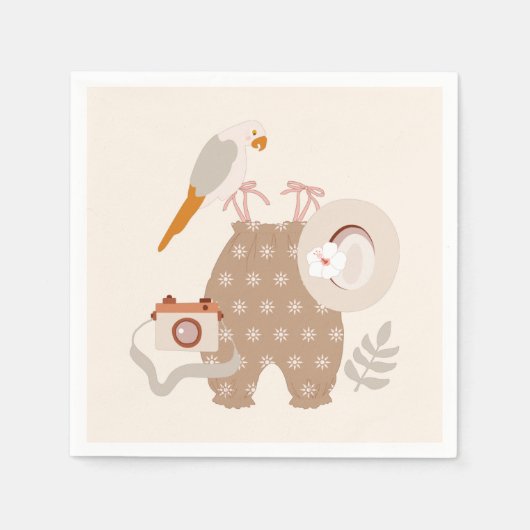 Little Explorer Adventure erwartet Boho Cocktail Serviette (Vorderseite)