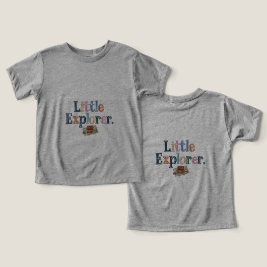 Little Explorer Adventure-T-Shirt (Design Vorderseite & Rückseite)
