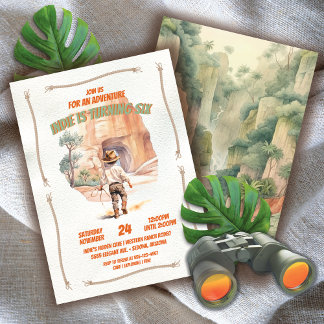Little Explorer Adventure Tomb Canyon Geburtstag Einladung