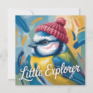 "Little Explorer" Blaumeisen-Illustration Feiertagskarte
