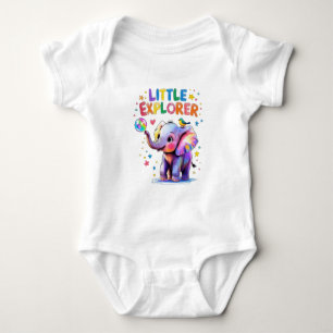 Little Explorer Crayon Style Baby Elephant Strampler