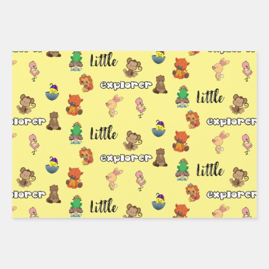 Little Explorer Flachpapier Geschenkpapier Set (Vorderseite 2)