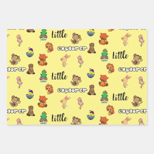 Little Explorer Flachpapier Geschenkpapier Set (Vorderseite)