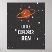 Little Explorer Individuelle Name Kinderzimmer Pos Poster (Vorne)