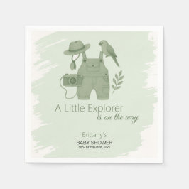 Little Explorer Is On The Way Baby Shower Serviette