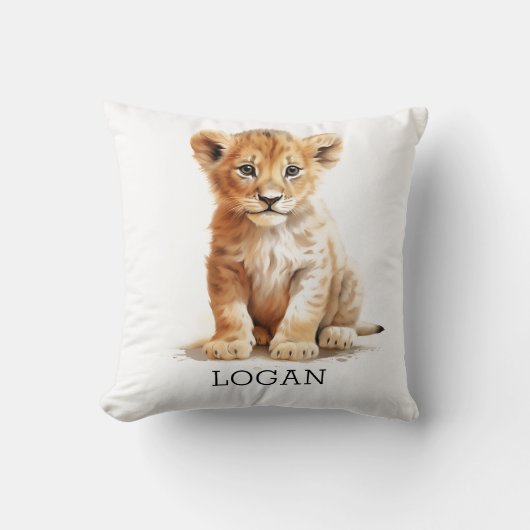 Little Explorer - Personalisierter Löwengurt Kissen (Vorderseite)