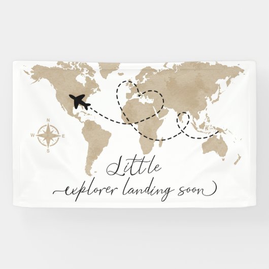 Little Explorer Travel Baby Shower Banner (Horizontal)