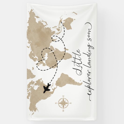 Little Explorer Travel Baby Shower Banner (Vertikal)