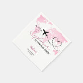 Little Explorer World Map Pink Baby Shower Serviette (Ecke)
