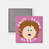 Little Faces Smile Laugh Giggle Magnet (Vorderseite/Rückseite)