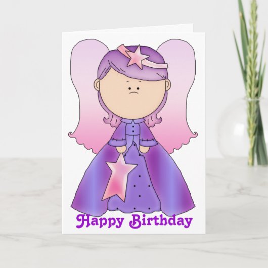 Little Fairy Angel Happy Birthday Card 4 Karte (Vorderseite)