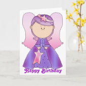 Little Fairy Angel Happy Birthday Card 4 Karte (Gelbe Blume)
