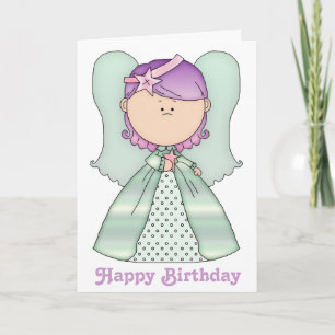 Little Fairy Angel Happy Birthday Card 6b Karte