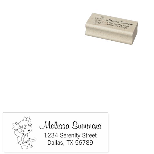 Little Fairy auf einer Toadstool-Adresse Gummistempel (Stempel)