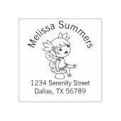 Little Fairy auf einer Toadstool-Arch-Adresse Gummistempel (Prägung)