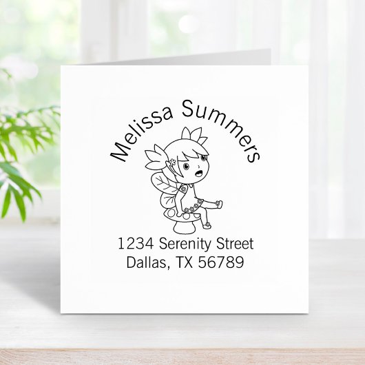Little Fairy auf einer Toadstool-Arch-Adresse Gummistempel