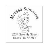 Little Fairy auf einer Toadstool-Arch-Adresse Permastempel (Design)