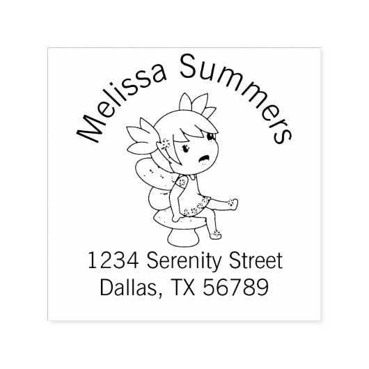 Little Fairy auf einer Toadstool-Arch-Adresse Permastempel (Design)