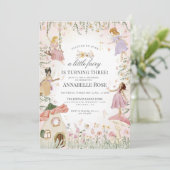 Little Fairy Birthday Enchanted Garden Einladung (Stehend Vorderseite)