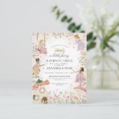 Little Fairy Birthday Enchanted Garden Einladung Postkarte (Stehend Vorderseite)