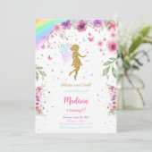 Little Fairy Birthday Party Einladung (Stehend Vorderseite)