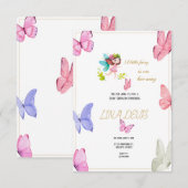 Little Fairy Butterfly Baby Shower Invatation RSVP Karte (Vorne/Hinten)