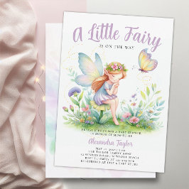 Little Fairy Enchanted Butterfly Baby Girl Shower Einladung