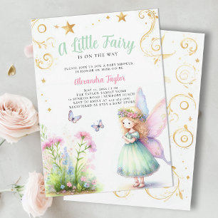 Little Fairy Enchanted Garden Baby Girl Dusche Einladung