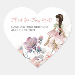 Little Fairy Enchanted Garden Geburtstagsgunst Herz-Aufkleber