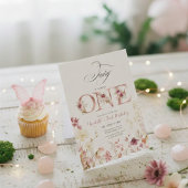 Little Fairy Floral Garden First Birthday Einladung