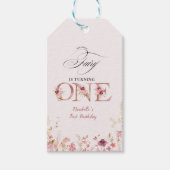 Little Fairy Floral Garden First Birthday  Geschenkanhänger (Vorderseite)
