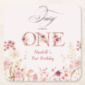 Little Fairy Floral Garden First Birthday  Rechteckiger Pappuntersetzer (Vorderseite)