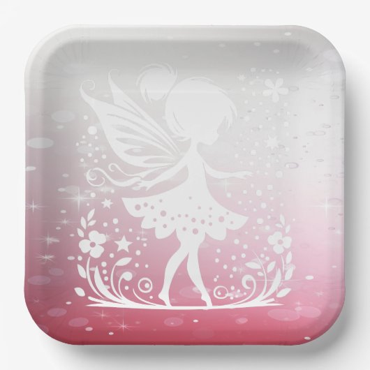 Little Fairy Floral Paper Plate Pappteller (Vorderseite)
