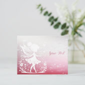 Little Fairy Floral Postcard Postkarte (Stehend Vorderseite)