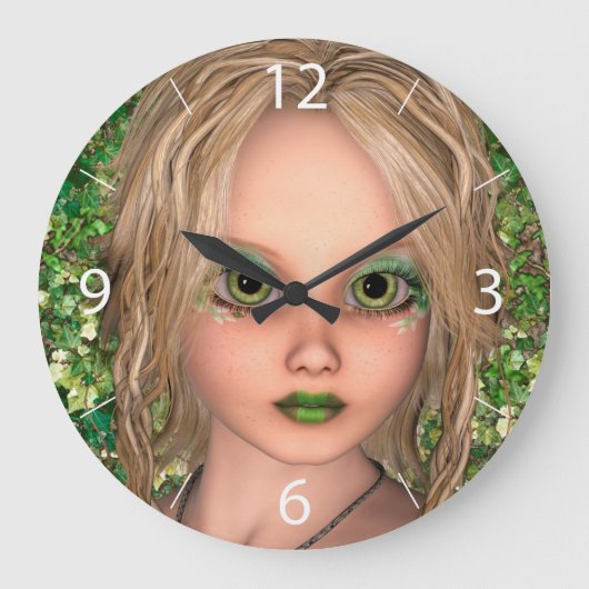 Little Fairy Große Wanduhr (Vorderseite)