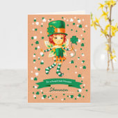 Little Fairy Irish Girl Custom St. Patrick's Day Karte (Gelbe Blume)